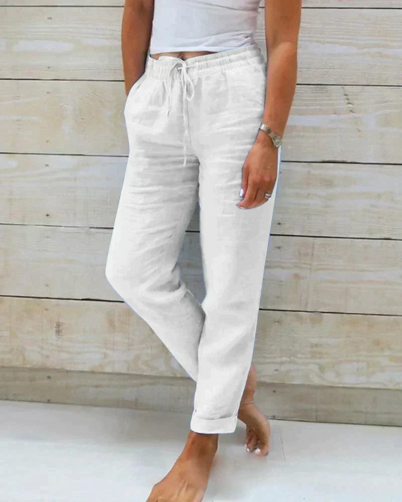 Bushii | Linnen Damesbroek Met Elastische Taille