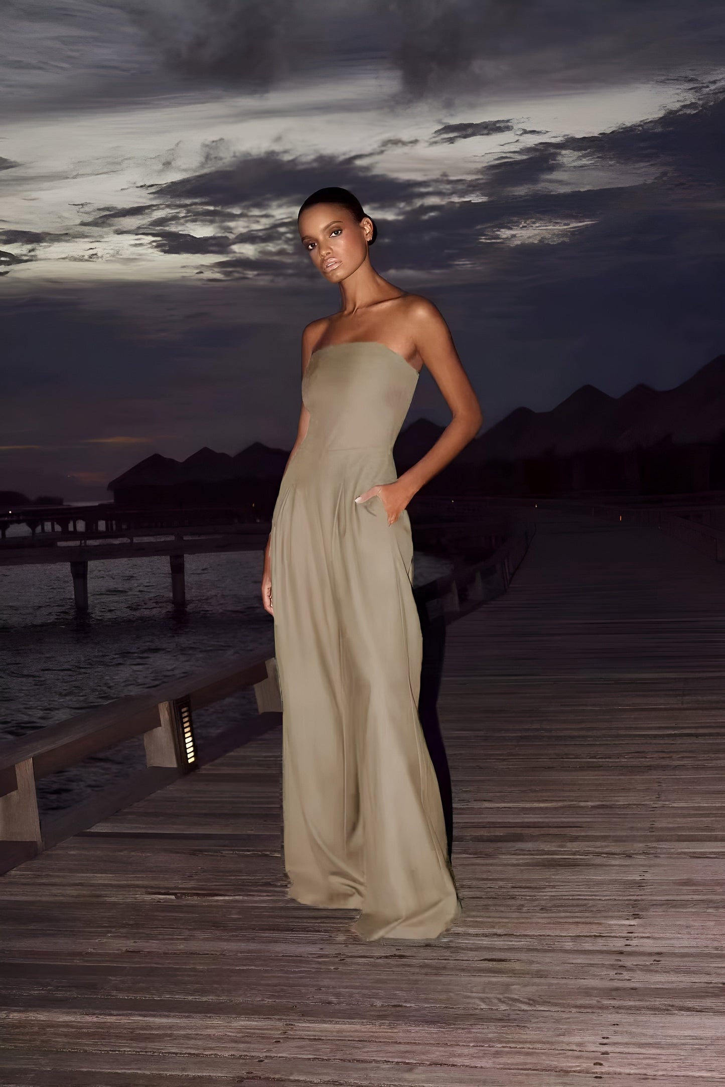 Bushii | Zwarte Jumpsuit Dames Strapless Polyester