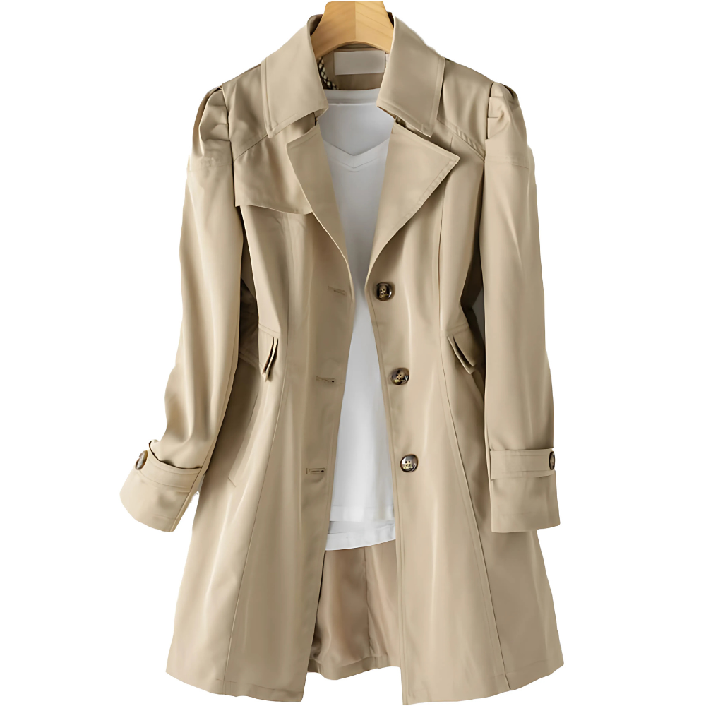 Bushii | Dames Trenchcoat – Lentejas Lang Model met Knoopsluiting