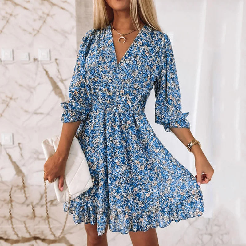 Bushii | Boho Bloemen Mini Jurk voor dames