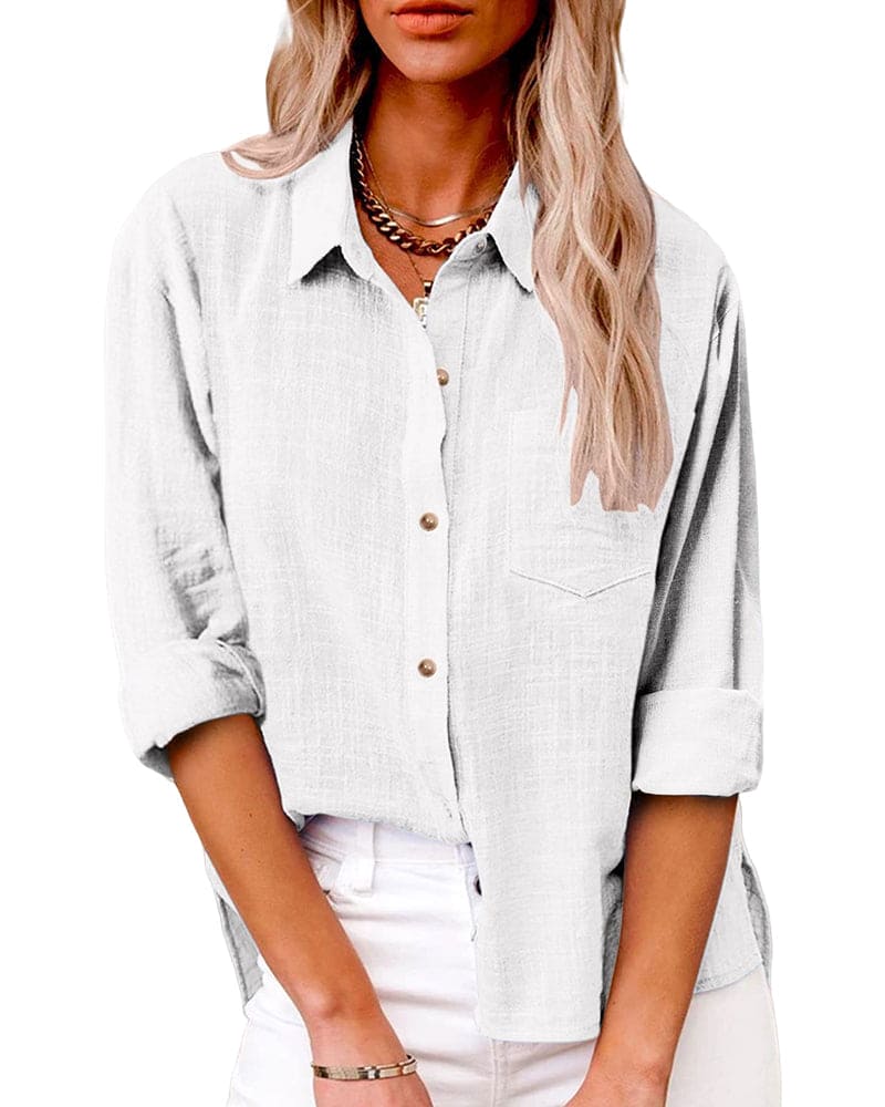 Bushii | Linnen Blouse Dames – Oversized Zomerblouse