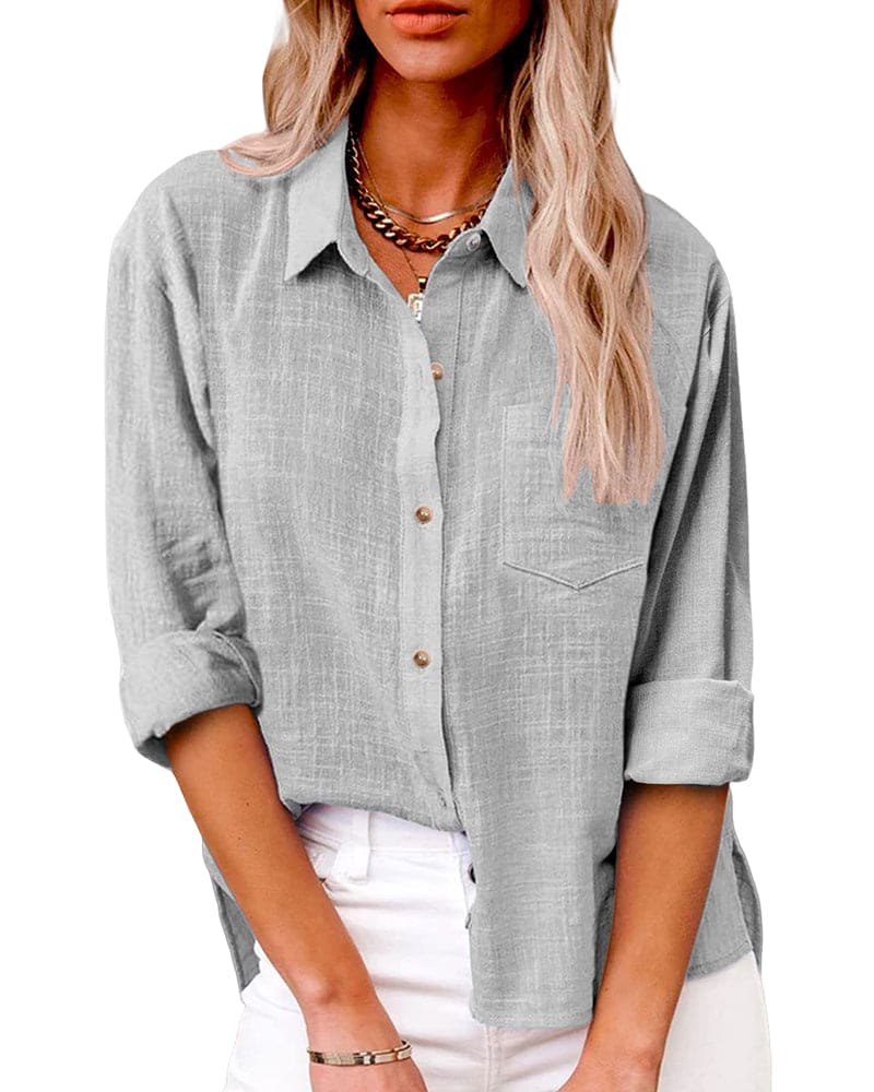 Bushii | Linnen Blouse Dames – Oversized Zomerblouse
