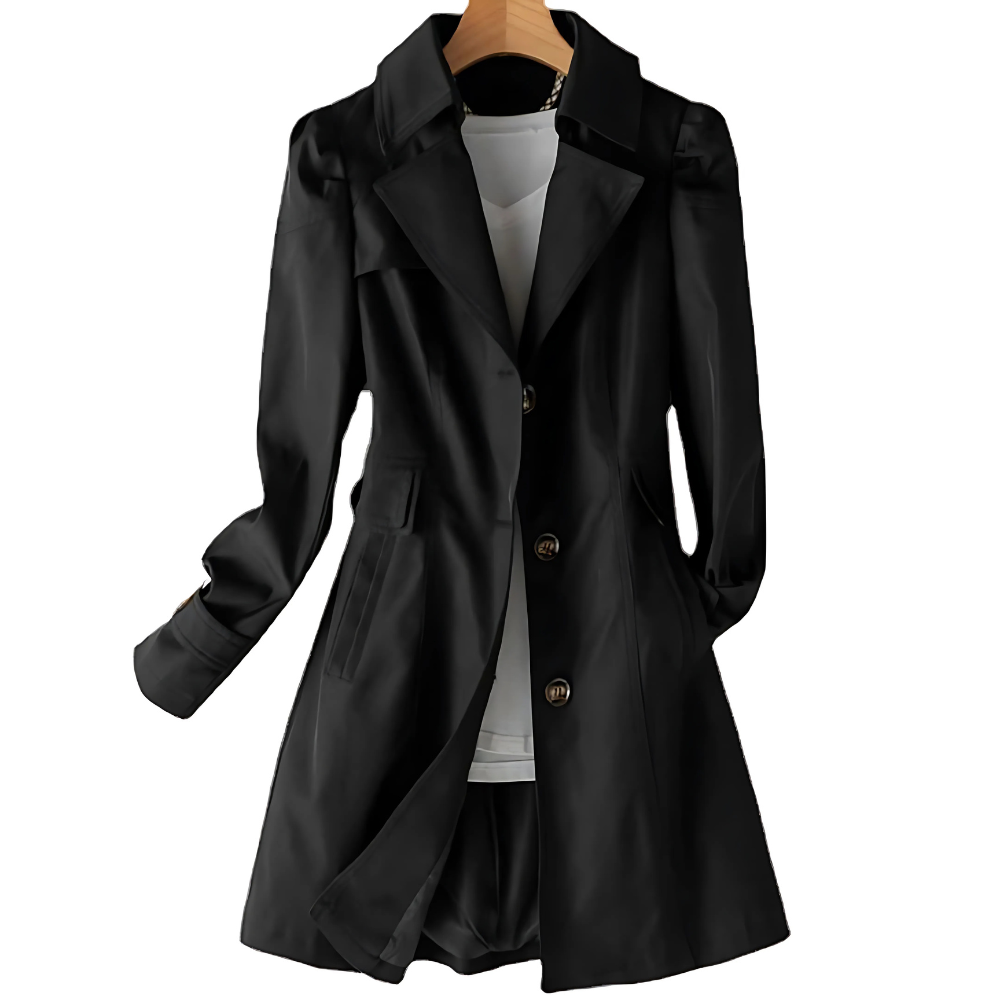 Bushii | Dames Trenchcoat – Lentejas Lang Model met Knoopsluiting