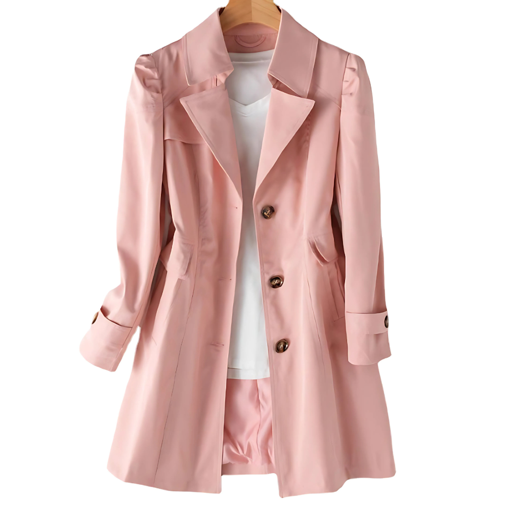 Bushii | Dames Trenchcoat – Lentejas Lang Model met Knoopsluiting