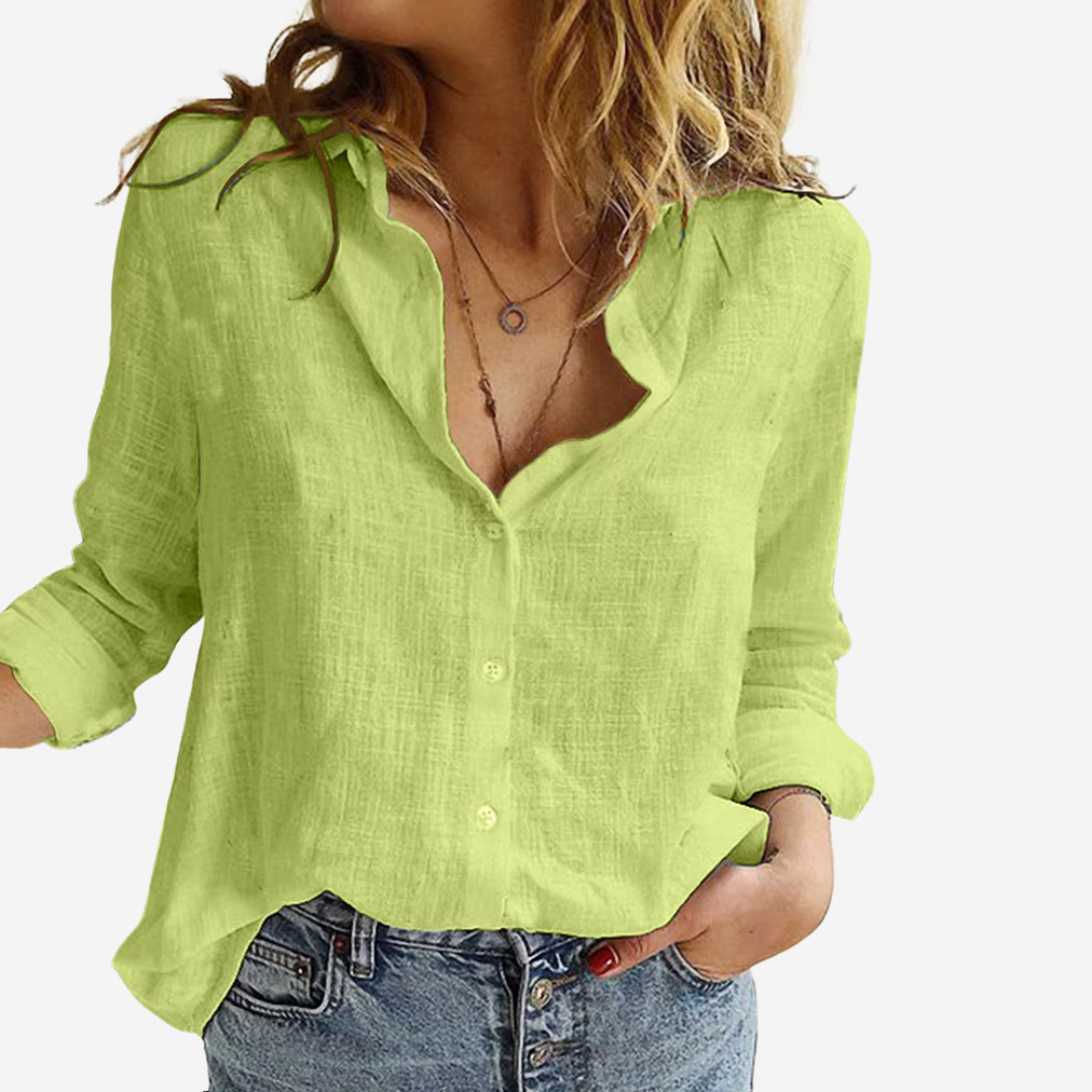 Bushii | Linnen Blouse Dames – Losvallend & Ademend Design