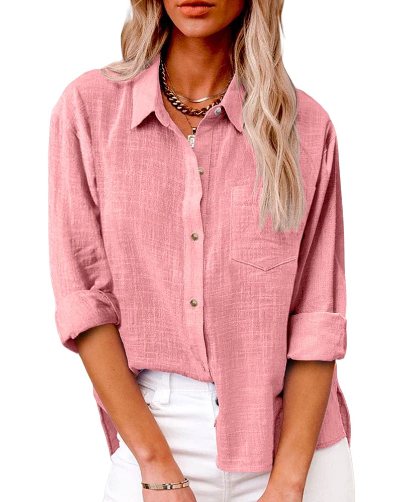 Bushii | Linnen Blouse Dames – Oversized Zomerblouse
