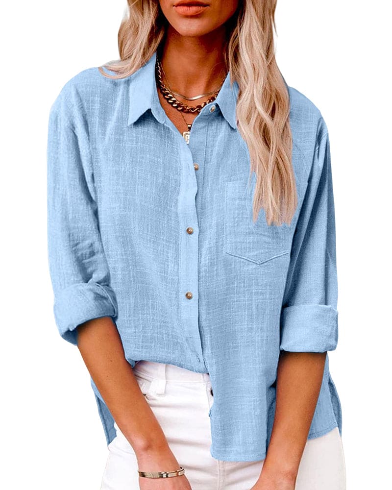 Bushii | Linnen Blouse Dames – Oversized Zomerblouse