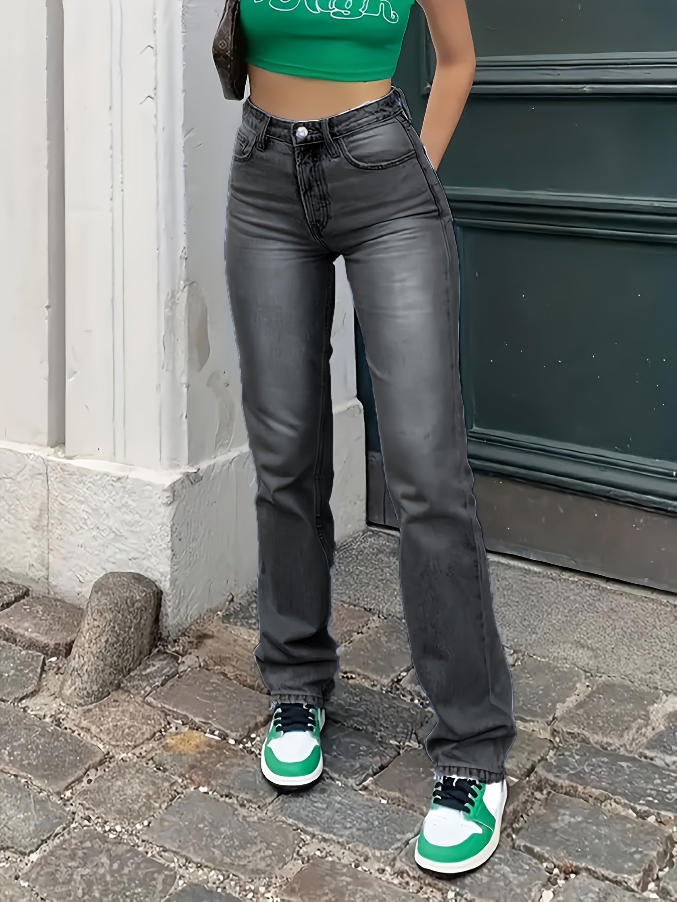 Casual Jeans Met Hoge Taille