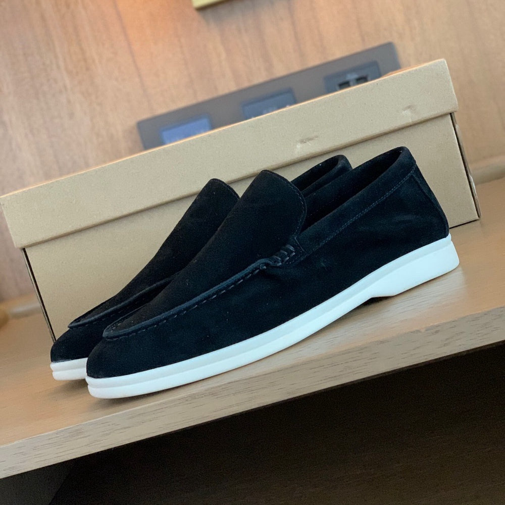 Bushii | Heren Loafers Suède Klassiek Zwart Minimalistisch