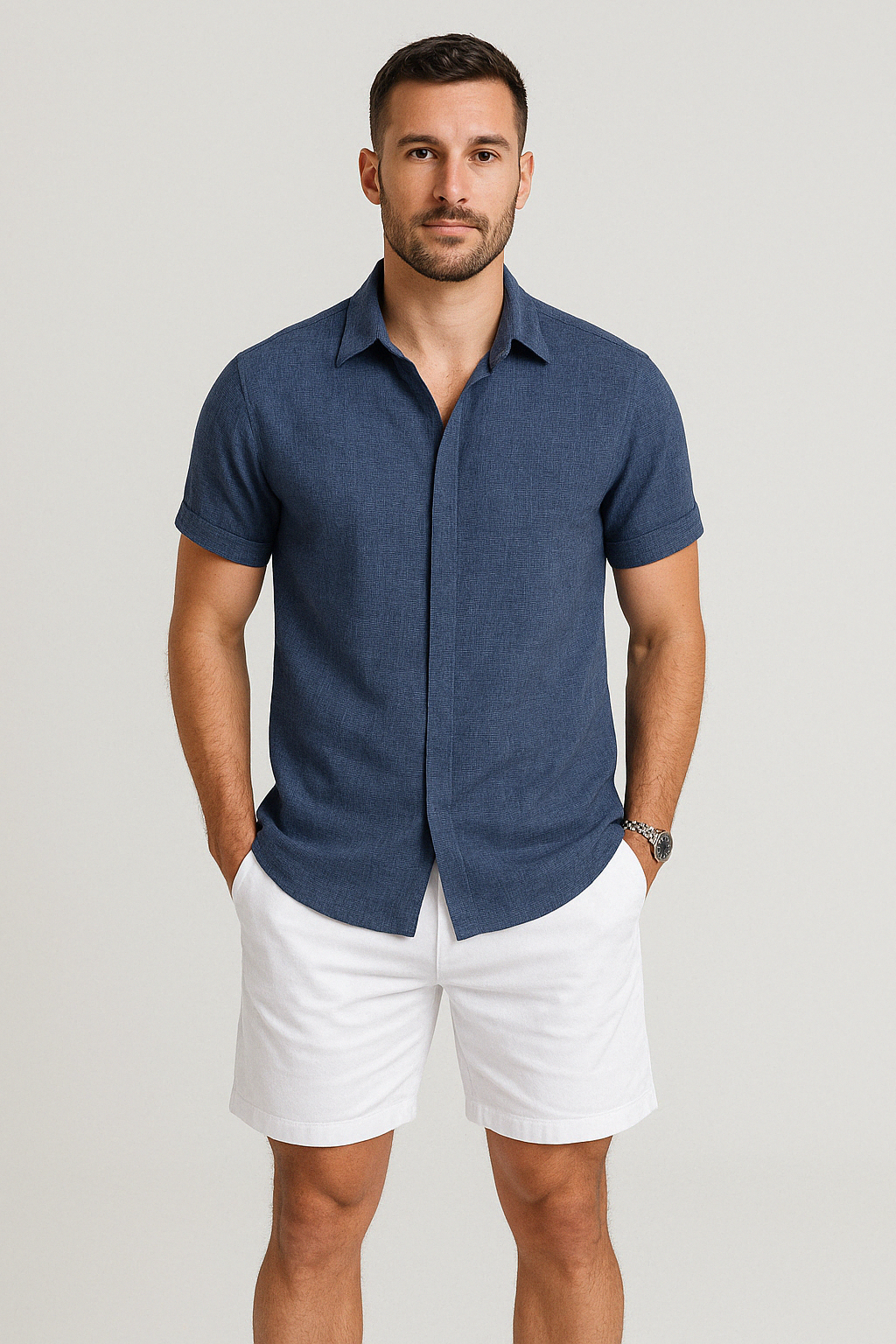 Bushii | Stijlvol Korte Mouwen Heren Shirt