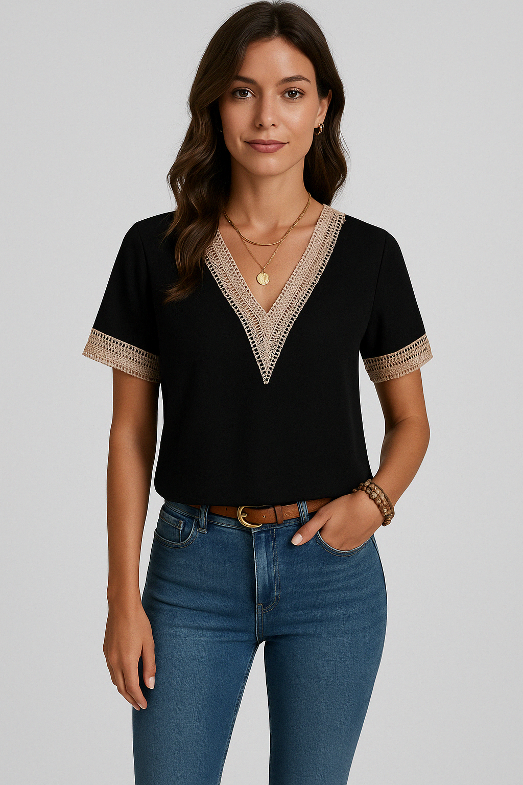Bushii | V-Hals T-Shirt Dames