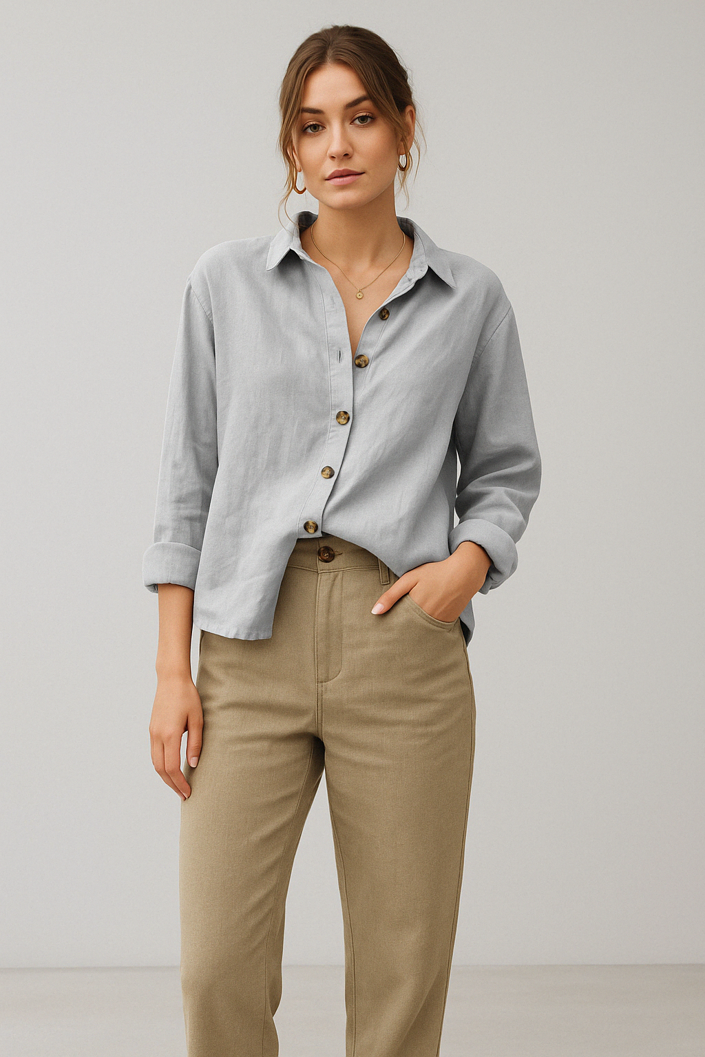 Bushii | Linnen Blouse Dames – Oversized Vintage Zomerblouse