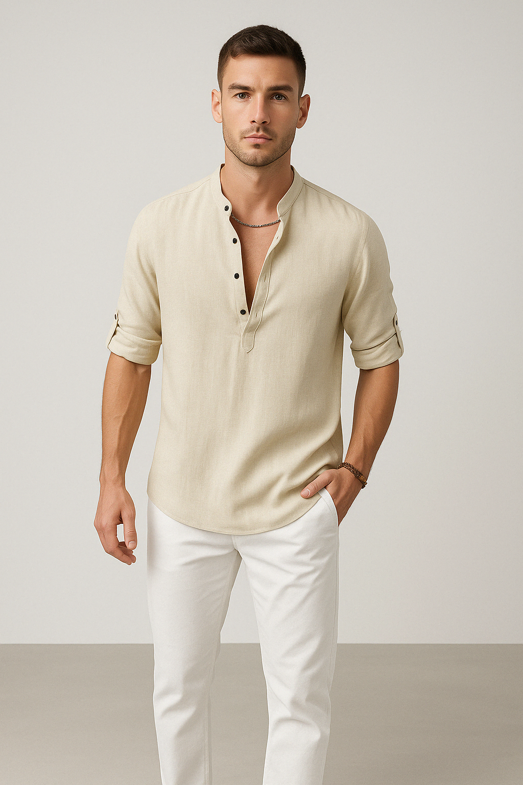Bushii | Linnen Overhemd Heren – Ademend Zomer Shirt