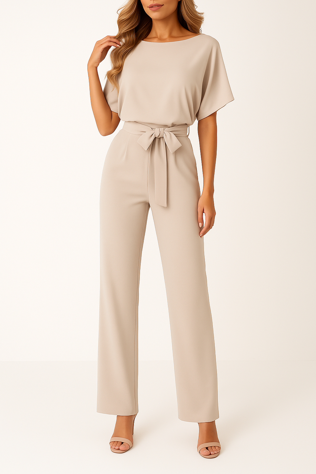 Bushii | Dames Jumpsuit – Elegante Zomerlook Met V-Hals En Knoopdetail