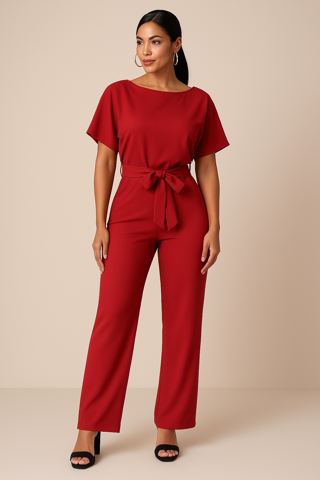 Bushii | Dames Jumpsuit – Elegante Zomerlook Met V-Hals En Knoopdetail