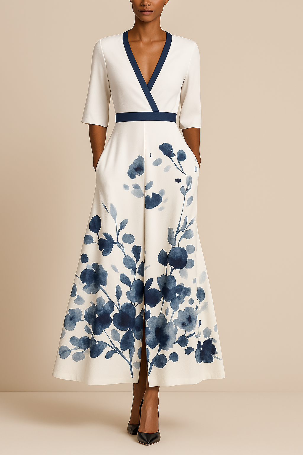 Bushii | V Hals Maxi Jurk Dames