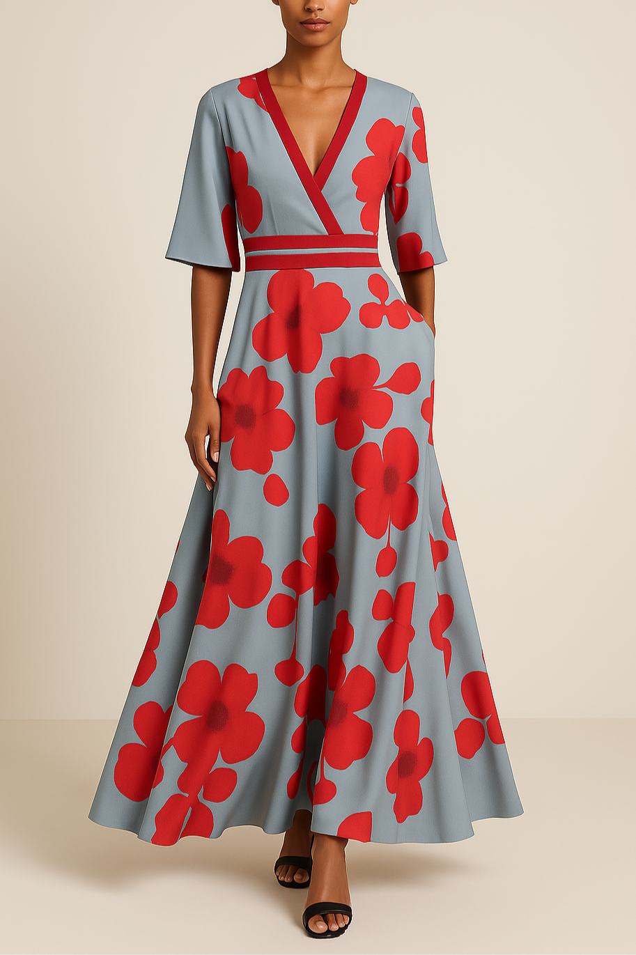 Bushii | V Hals Maxi Jurk Dames