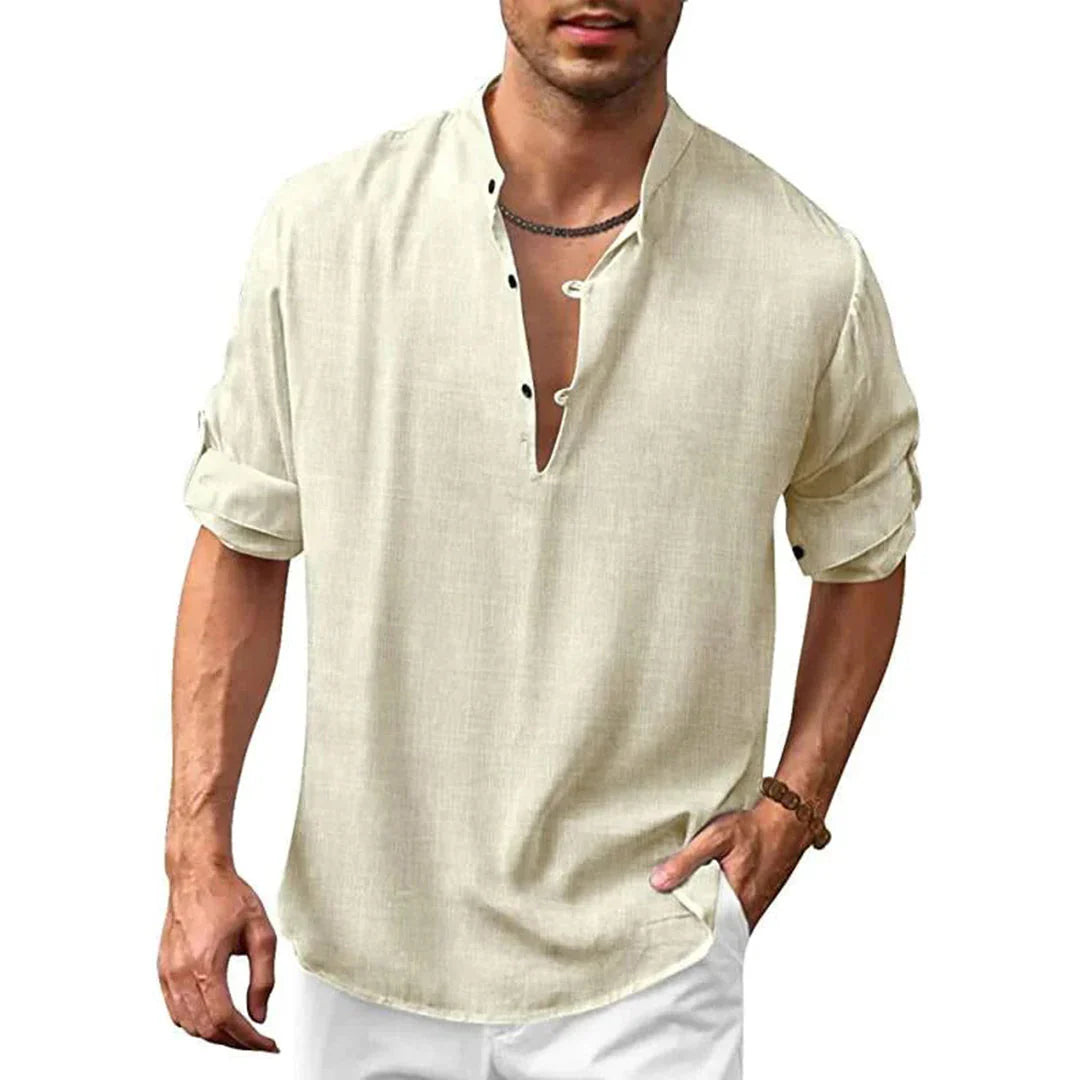Bushii | Linnen Overhemd Heren – Ademend Zomer Shirt