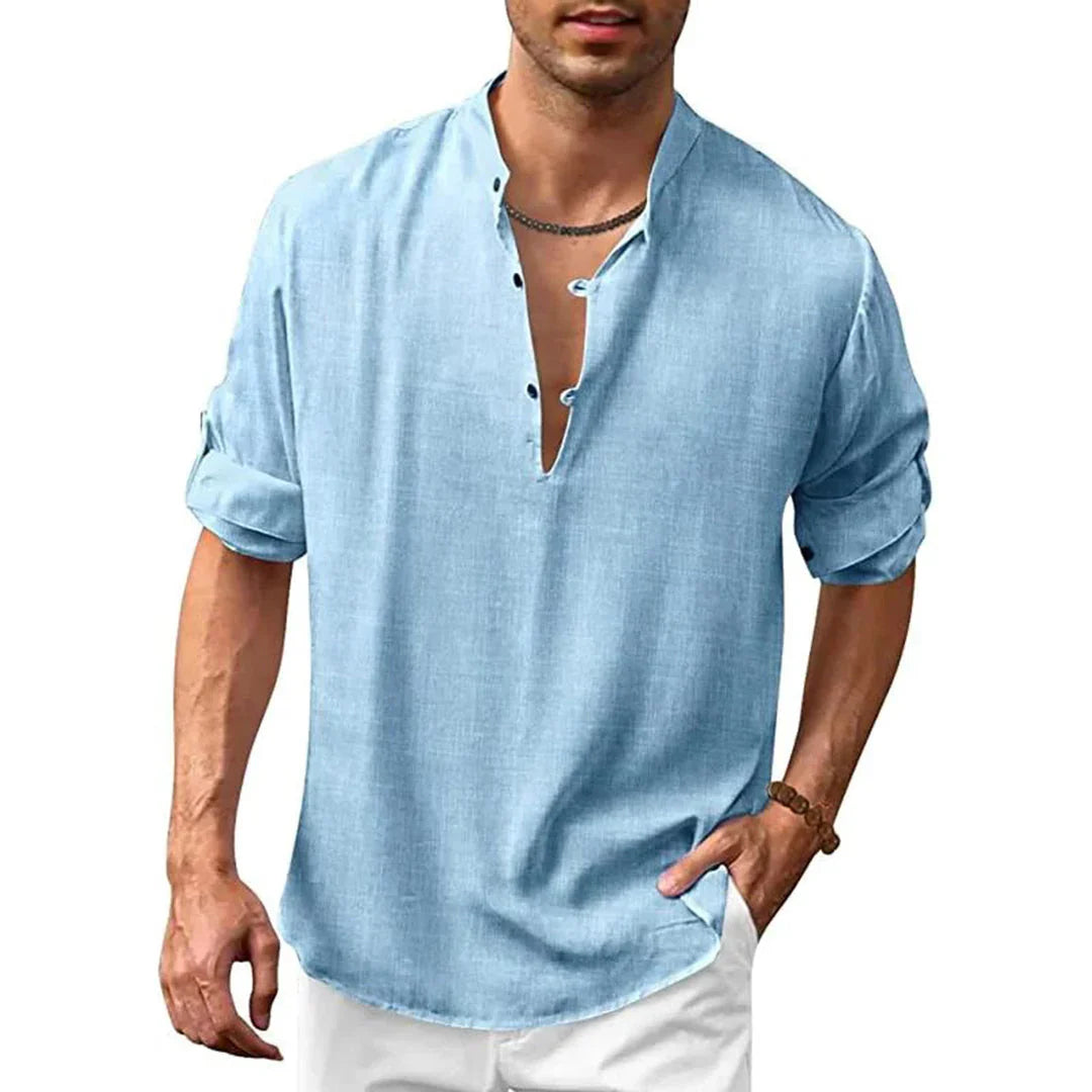 Bushii | Linnen Overhemd Heren – Ademend Zomer Shirt