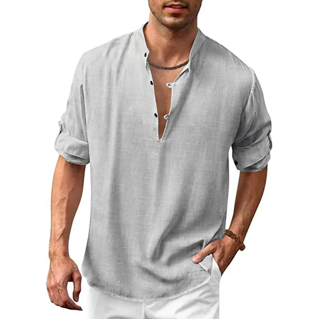 Bushii | Linnen Overhemd Heren – Ademend Zomer Shirt