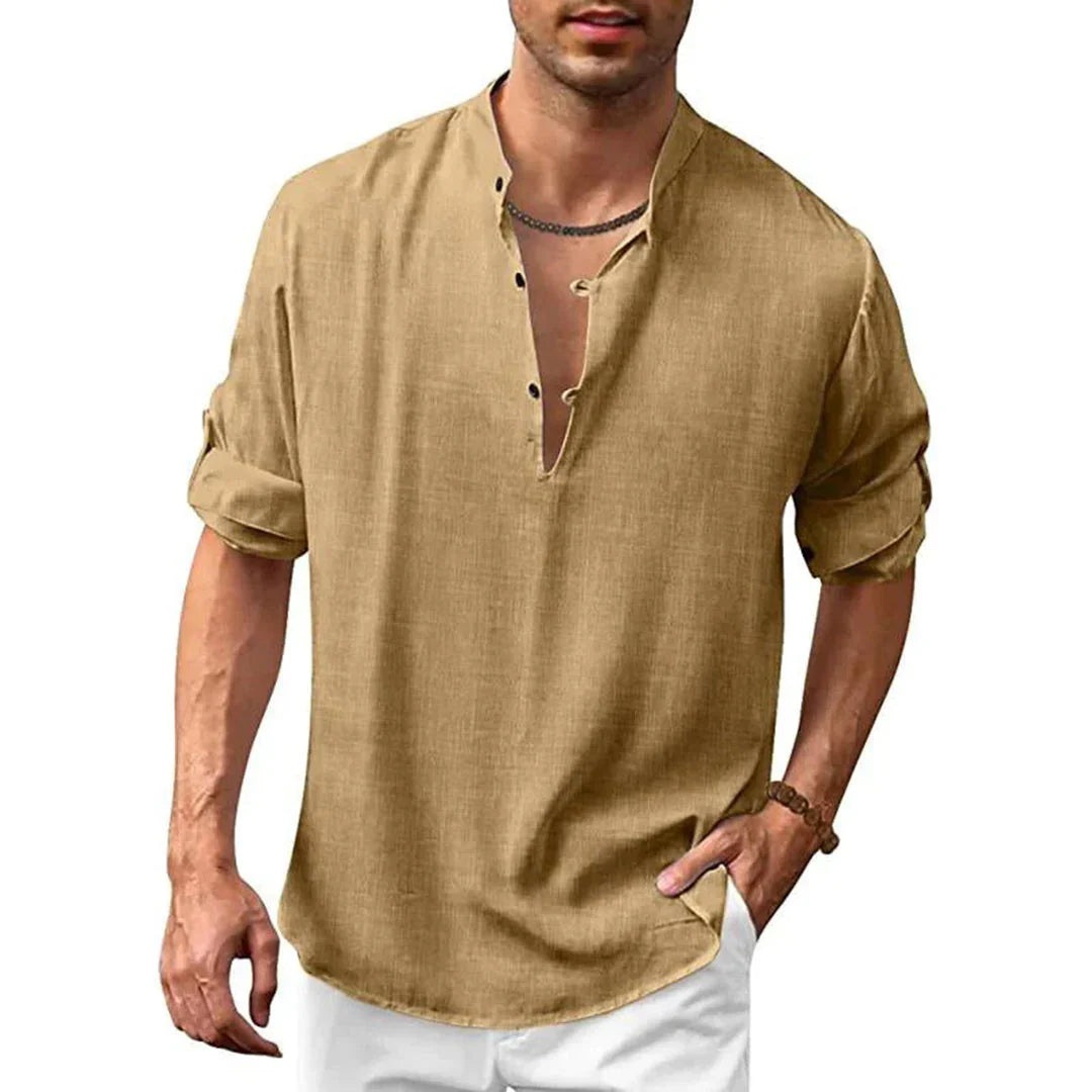 Bushii | Linnen Overhemd Heren – Ademend Zomer Shirt