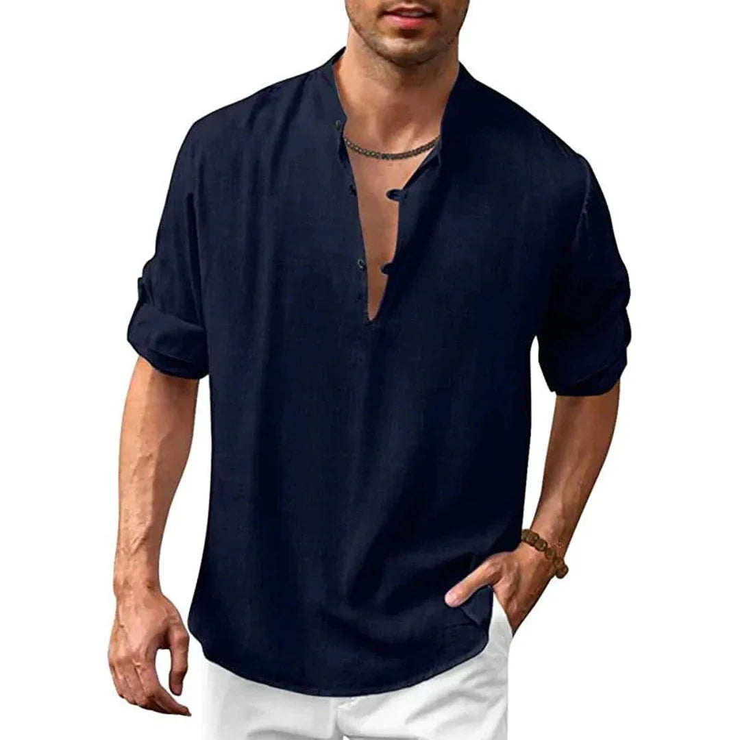 Bushii | Linnen Overhemd Heren – Ademend Zomer Shirt