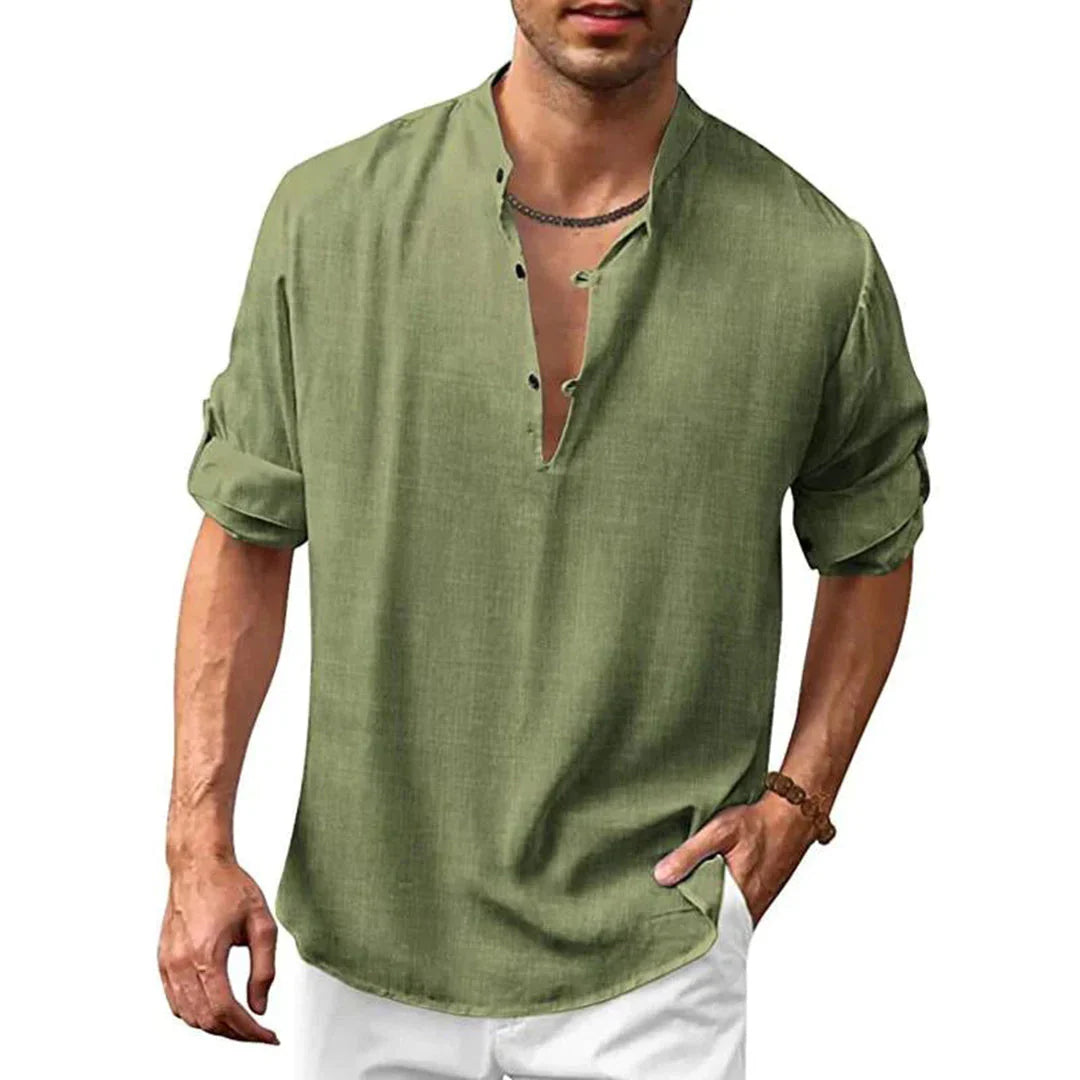 Bushii | Linnen Overhemd Heren – Ademend Zomer Shirt