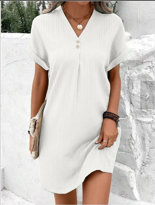 Bushii | Zomerjurk Dames – Korte Jurk met V-Hals & Hoge Taille