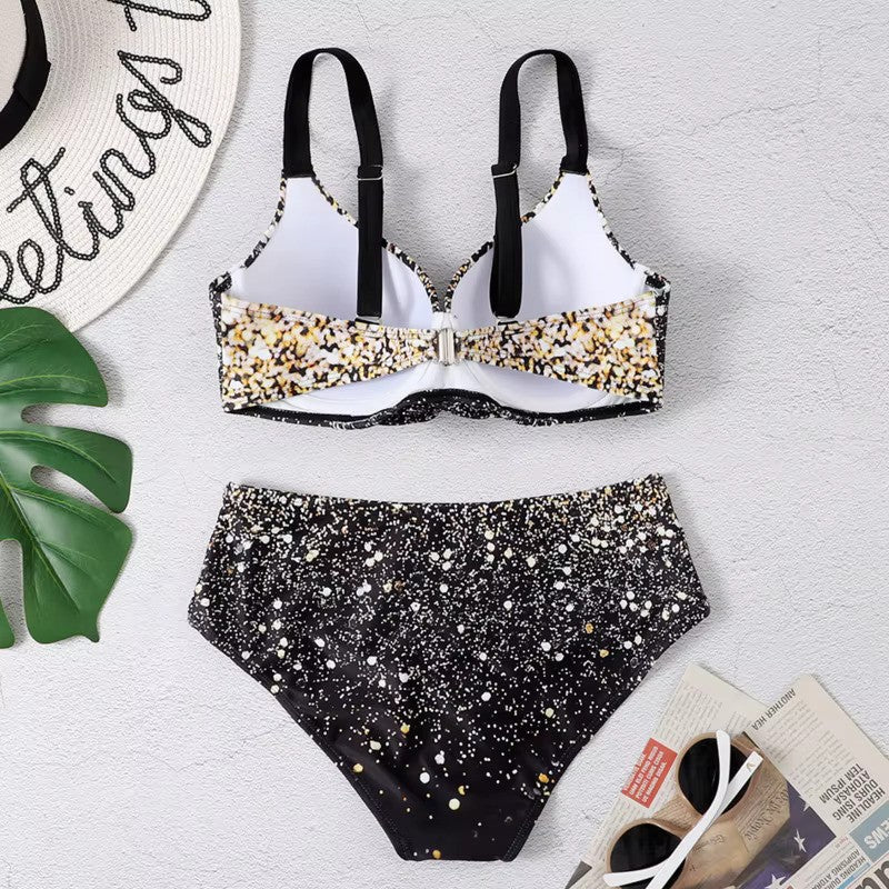 Bushii | Bikini Dames Hoge Taille – Tropische Print & Flatterende Pasvorm