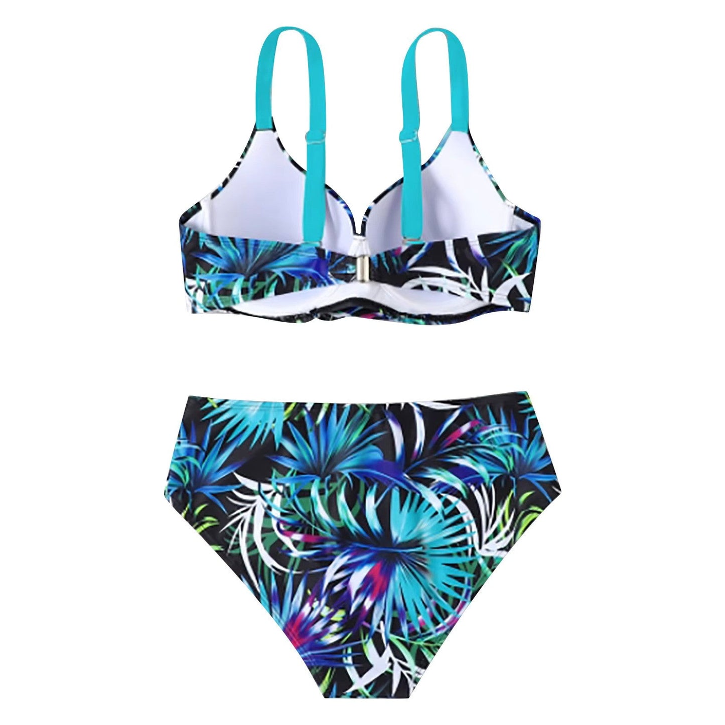Bushii | Bikini Dames Hoge Taille – Tropische Print & Flatterende Pasvorm
