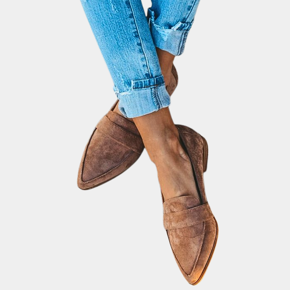 Bushii | Zwarte Instappers Dames Suèdelook Comfortabel Loafers