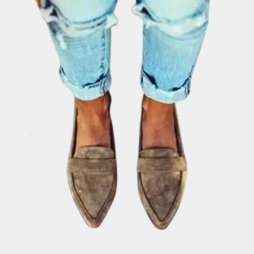 Bushii | Zwarte Instappers Dames Suèdelook Comfortabel Loafers
