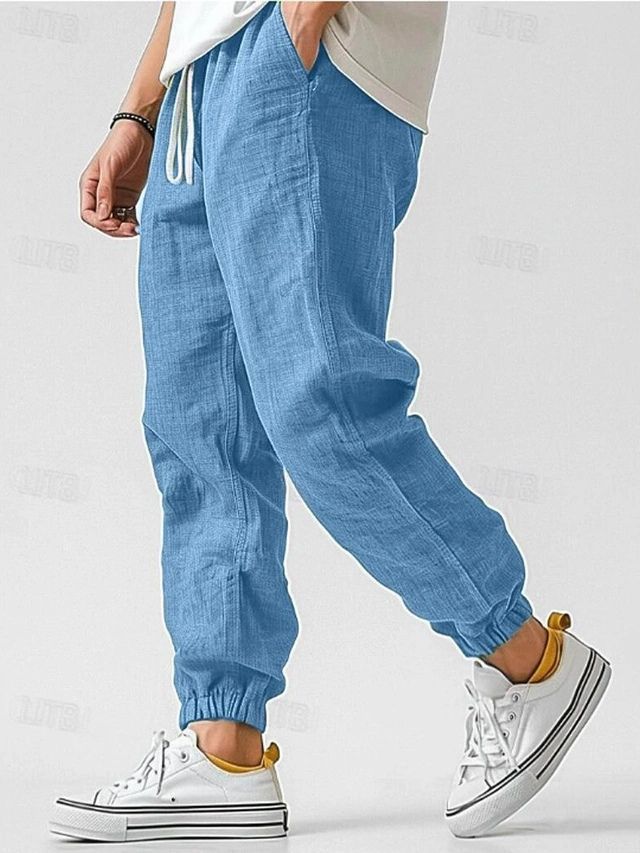 Bushii | Heren Linnen Broek met Elastische Taille