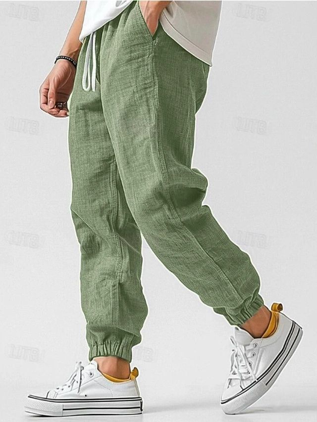 Bushii | Heren Linnen Broek met Elastische Taille