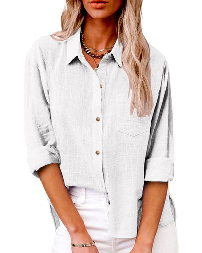 Bushii | Linnen Blouse Dames – Oversized Zomerblouse