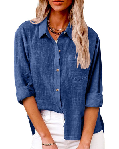 Bushii | Linnen Blouse Dames – Oversized Zomerblouse