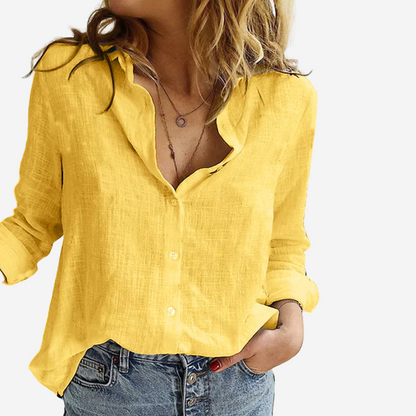 Bushii | Linnen Blouse Dames – Losvallend & Ademend Design