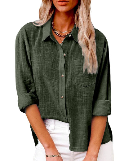 Bushii | Linnen Blouse Dames – Oversized Zomerblouse