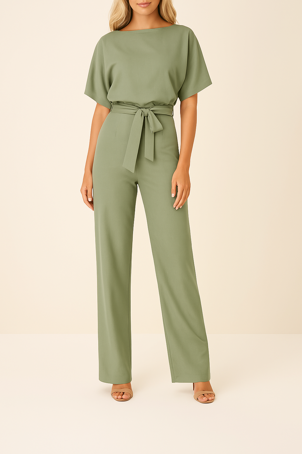 Bushii | Dames Jumpsuit – Elegante Zomerlook Met V-Hals En Knoopdetail