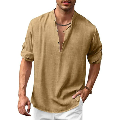 Bushii | Linnen Overhemd Heren – Ademend Zomer Shirt