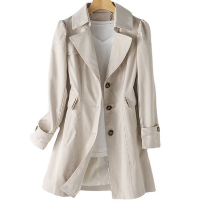 Bushii | Dames Trenchcoat – Lentejas Lang Model met Knoopsluiting