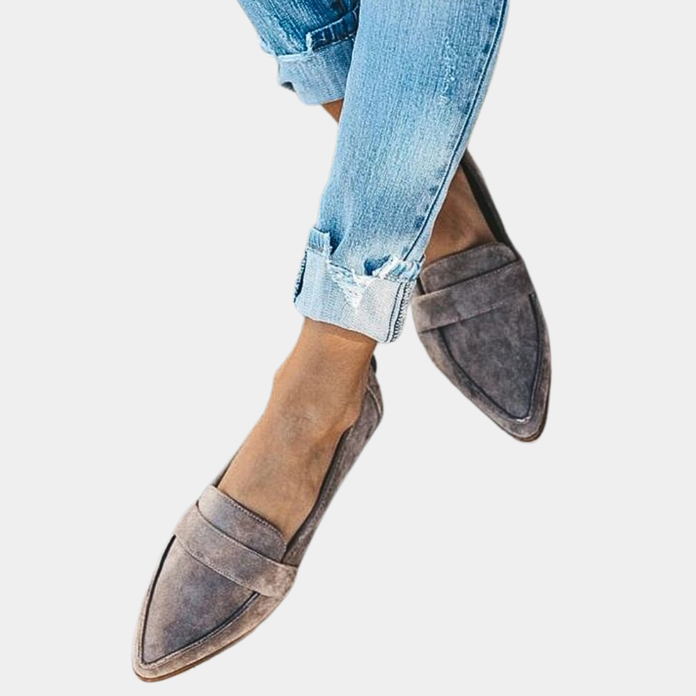 Bushii | Zwarte Instappers Dames Suèdelook Comfortabel Loafers