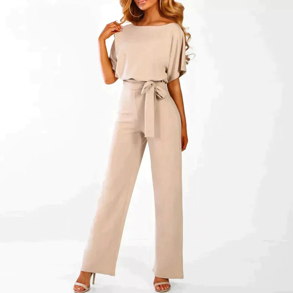 Feestelijke Dames Jumpsuit Zwart Lichtgewicht Polyester met Riem