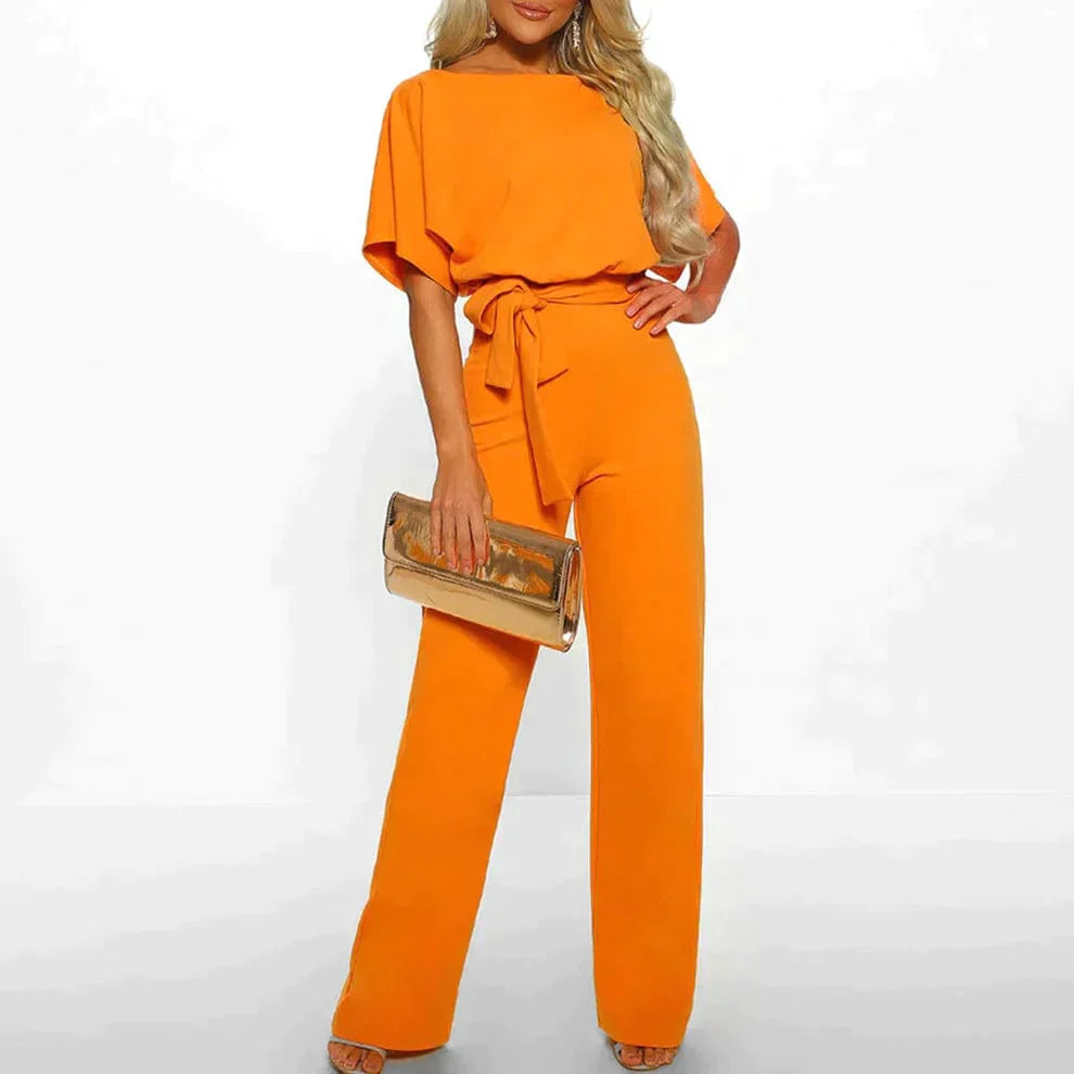 Feestelijke Dames Jumpsuit Zwart Lichtgewicht Polyester met Riem