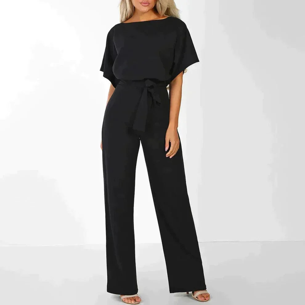 Feestelijke Dames Jumpsuit Zwart Lichtgewicht Polyester met Riem