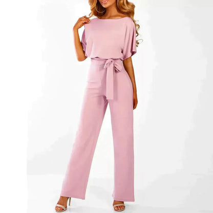 Feestelijke Dames Jumpsuit Zwart Lichtgewicht Polyester met Riem