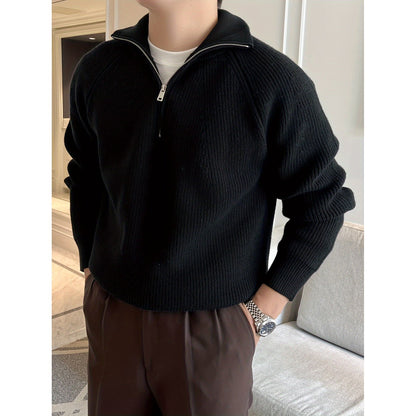 Thommy | Casual Gebreide Half-Zip Trui