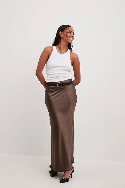 ISIS | Elegante Satijnen Maxi Rok