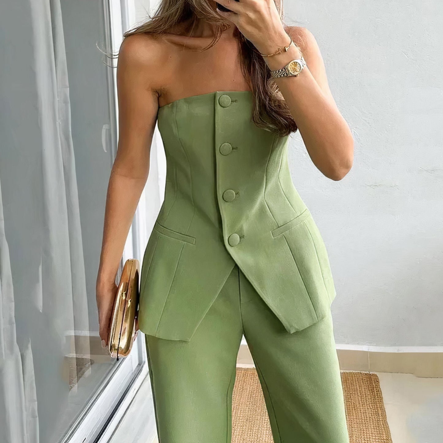 Bushii | Dames Tube Top Broekset Katoen