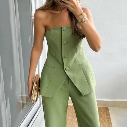 Bushii | Dames Tube Top Broekset Katoen